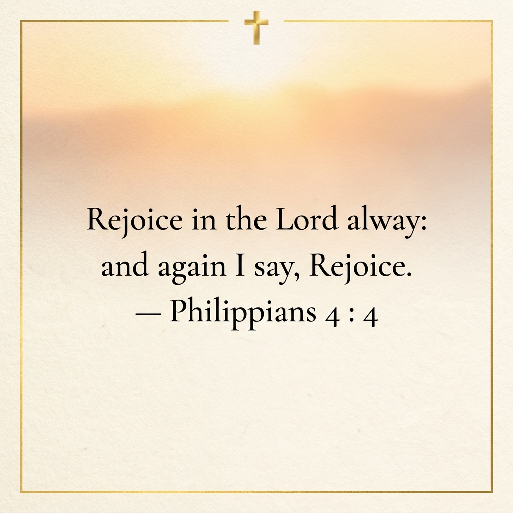 Rejoice in the Lord alway: and again I say, Rejoice. — Philippians 4:4 (King James Bible)