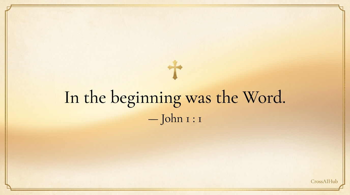 In the beginning was the Word, and the Word was with God, and the Word was God. — John 1:1 (King James Bible)